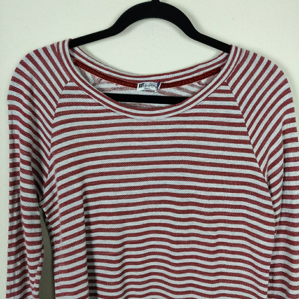 Kut from the Kloth Red Striped Long Sleeve Top - Picture 2 of 5